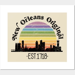 New Orleans Original Retro Rainbow Posters and Art